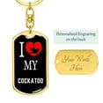 thumbnail image 3 of Cockatoo Bird Lover Keyring Keychain Stainless Steel or 18k Gold, 3 of 10