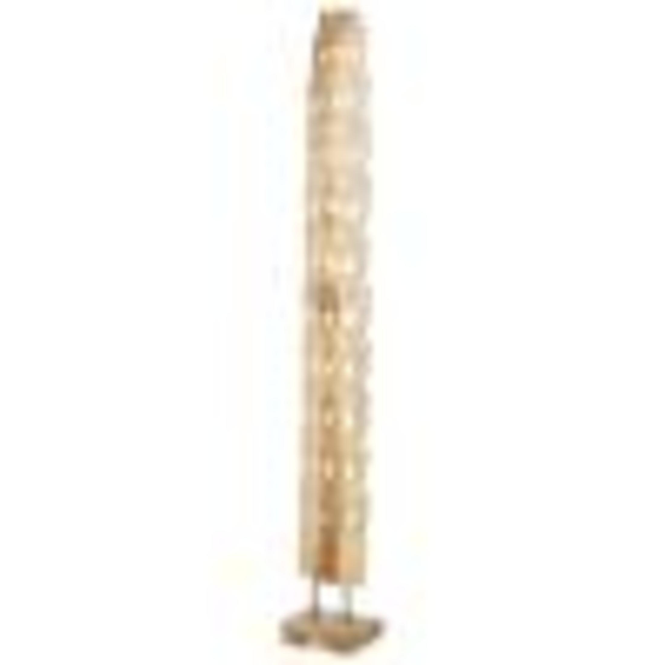7" x 49" Brown Teak Wood Handmade Tall Floor Cutout Post Abstract Sculpture with Live Edge Base, by DecMode