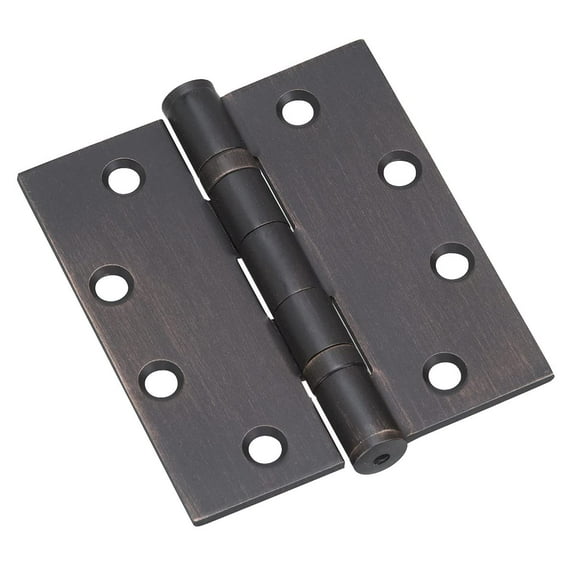 Richelieu 4823ORBB Onward (3-Pack) 4 1/2-inch (114 mm) Full Mortise Ball Bearing Butt Hinge, Square Corner, Oil-Rubbed Bronze Finish C63