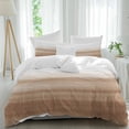 thumbnail image 2 of Brown White Ombre Bedding 3 Piece Duvet Cover Set Full Size, Vintage Farmhouse Abstract Striped Soft Microfiber Comforter Cover with Zipper Closure & Pillowcases, Wrinkle & FadeResistant Quilt Cover, 2 of 9
