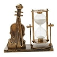 thumbnail image 2 of Reloj de arena con forma de violín, instrumento musical decorativo, reloj de arena coleccionable. Dorado, 2 of 9