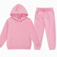 thumbnail image 4 of UAYOTSE Kids Plain Long Sleeve Hoodie With Front Pocket Loose Fit Jogger Pants 2 Piece Versatile Multi Color Daily Casual Outfit Set,Sizes 2-3 Years, 4 of 4