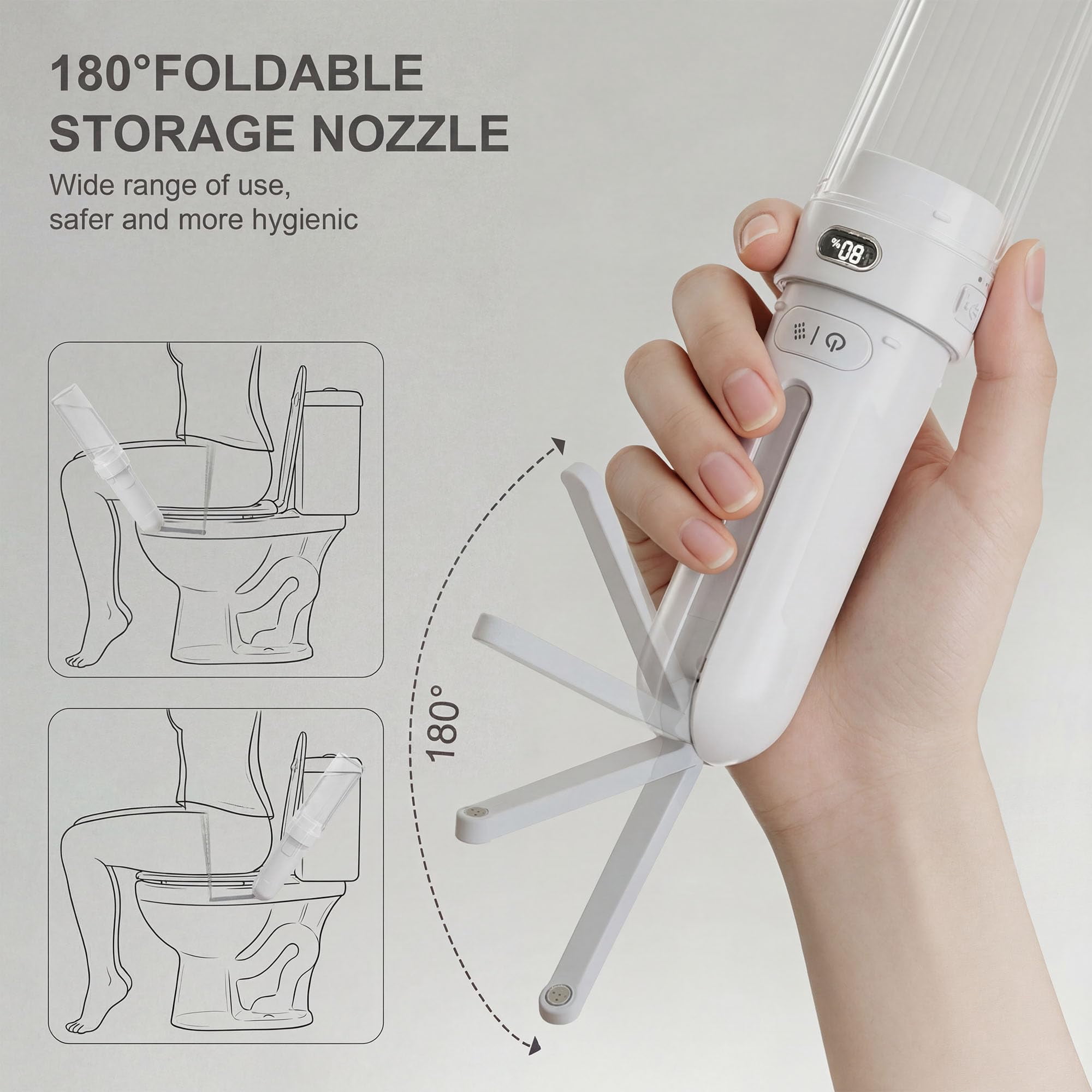 Electric Portable Bidet - Rechargeable Travel For Women Care & Personal Hygiene | With 3 Modes Home Camping (white)