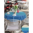thumbnail image 5 of Outdoor Tablecloths with Umbrella Hole & Zipper, Blue Teal Beige Ombre Round Tablecloth 54 Inch, Modern Abstract Art Abstract Waterproof Table Cloth, Patio/Pool/Picnic Table Covers, 5 of 8