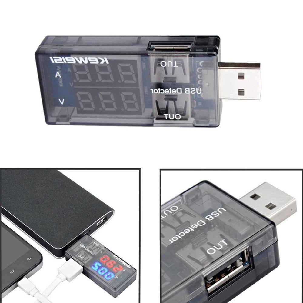 Cable Length Black Connectors KEWEISI USB Charger Current Voltage Charging Detector Battery Tester Volt Meter Ammeter 