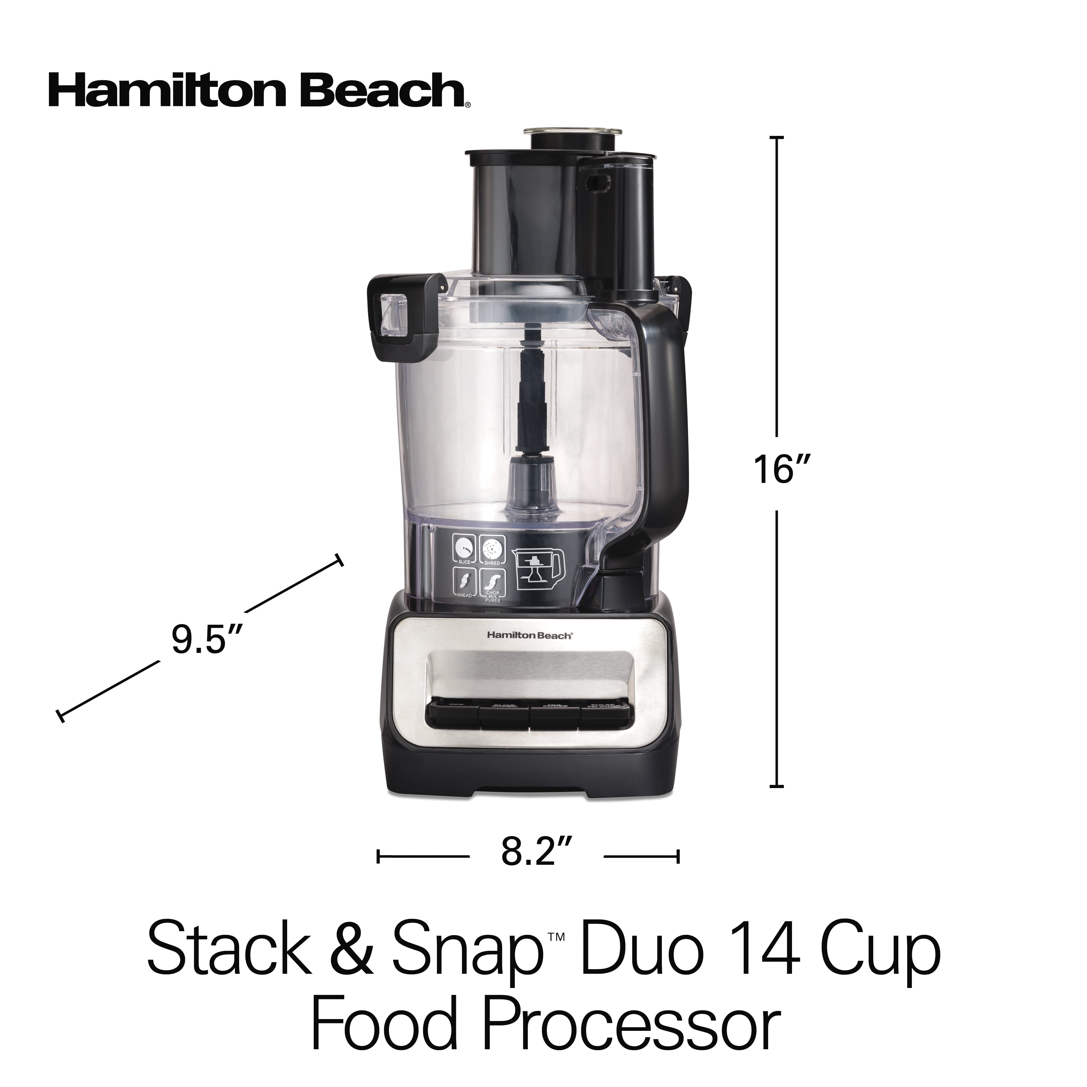 Hamilton Beach®Stack & Snap Duo Food Processor 14 Cup Capacity & Reviews