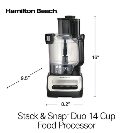 Hamilton Beach - Stack and Snap 14 Cup Duo Food Processor - Black