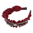 thumbnail image 4 of Unique Bargains 1 Pc Hairband Bow Rhinestone Hair Accessories for Women Wine Red, 4 of 5