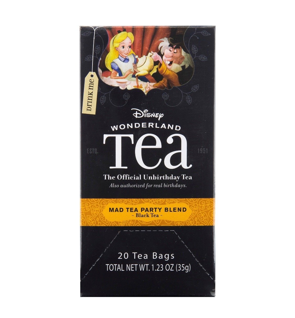 disney wonderland tea mad tea party blend black 20 tea bags 1.23 oz new