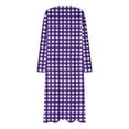 thumbnail image 6 of Aboser Long Sleeve Plaid Nightgown for Women Plus Size House Sleep Shirts Trendy Checked Printing Loungewear Soft Comfy Pajama Dress Casual Round Neck Sleepwear, 6 of 7