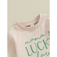 thumbnail image 6 of Suealasg Toddler Baby Boy Saint Patrick's Day Outfits 6M 1T 2T 3T Kids Boy Long Sleeve Shamrock Letter Print Sweatshirt Pants Set 2 Piece Spring Ireland Festival Clothes, 6 of 9