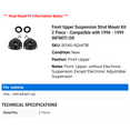 thumbnail image 2 of Front Upper Suspension Strut Mount Kit 2 Piece - Compatible with 1996 - 1999 INFINITI I30 1997 1998, 2 of 2