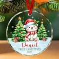 thumbnail image 4 of Custom Baby's First Christmas Polar Bear Ornament 2025, 1st Christmas Polar Bear Ornaments for Xmas Tree, My 1st Xmas Keepsake Gift for Baby, Personalized Winter Bears Glass Ornament Xmas, 4 of 6