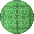 thumbnail image 1 of Ahgly Company Indoor Round Oriental Emerald Green Traditional Area Rugs, 8' Round, 1 of 4