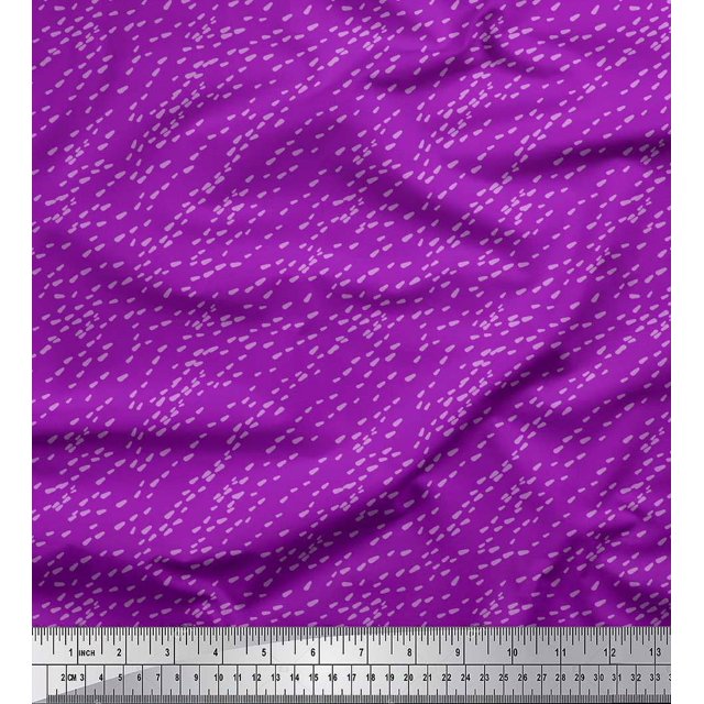 Soimoi Purple Rayon Fabric Brush Stroke Abstract Print Sewing Fabric Yard 56 Inch Wide