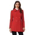 thumbnail image 2 of Abrigo Largo De Invierno Con Cuello Peter Pan Y Doble Botonadura Para Mujer Allegra K Rojo S, 2 of 2