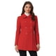thumbnail image 2 of Abrigo Largo De Invierno Con Cuello Peter Pan Y Doble Botonadura Para Mujer Allegra K Rojo S, 2 of 2