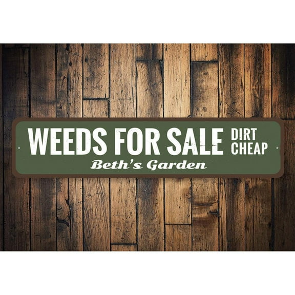 Weeds For Sale Novelty Sign, Metal Wall Decor - 4x18 inches