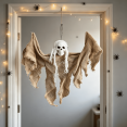 thumbnail image 2 of Halloween Skull Hanging Ghost Ornaments 13.8in Tattered Cloth Spooky Pendant Props ,Indoor Outdoor Ghost House Seasonal Decor Multi‑color Options, 2 of 5