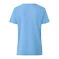 thumbnail image 7 of RQYYD Womens Short Sleeve Half Zip Dressy Tops Solid Casual Blouses Basic Tee Daily Clothes, 7 of 7