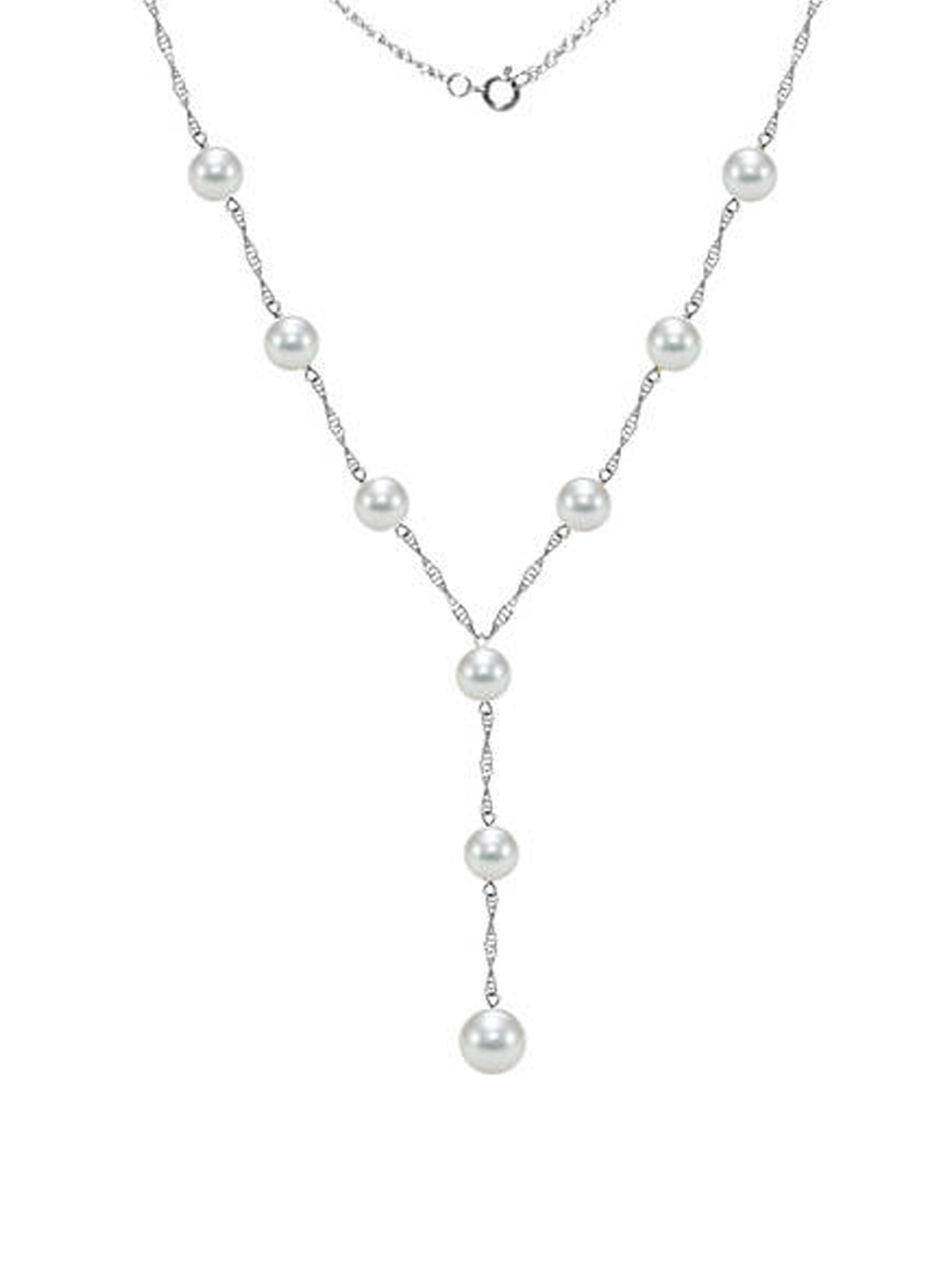 Pearls - ADDURN 14kt Gold 6-6.5mm Akoya Pearl Stations Lariat Necklace ...