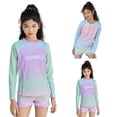 thumbnail image 4 of Coerni Teen Girls Swimsuit 2-Piece Swimwear with Shorts Wide Leg Athletic Bathing Suit Beach Workout Tops Set Kids Sport Swimsuit, 4 of 4