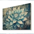 thumbnail image 2 of Designart "Minimal Collage of Blue and White Cacti II" Floral Print on Natural Pine Wood, 2 of 5
