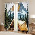 thumbnail image 3 of Feelyou Rustic Camping Black Out Curtains for Teens, Speed Sports Cycling Curtains Pack of 2 (42x63 Each), Countryside Tree Mountain Bedroom Curtains, Blackout Curtains Bedroom Decor, 3 of 7