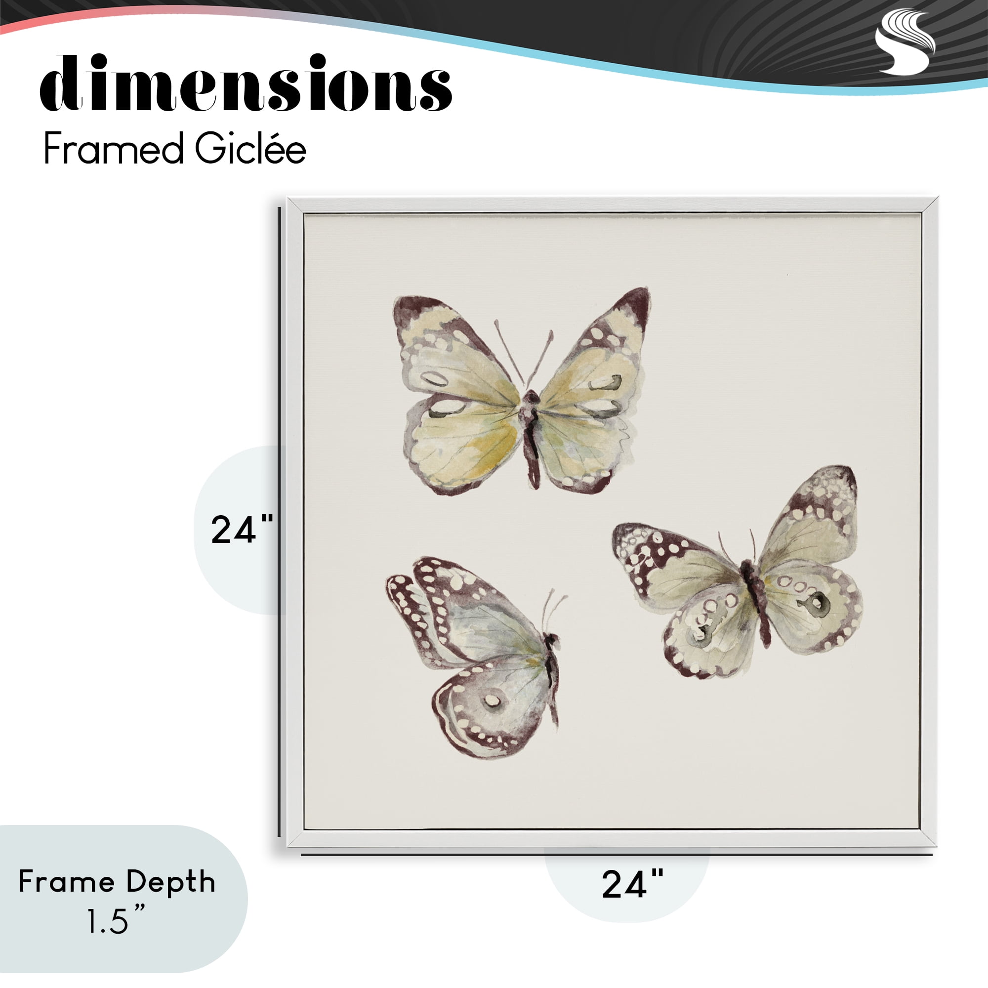 Stupell Industries Delicate Butterflies on Beige White Framed Giclee Art, design by Patricia Pinto