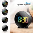 thumbnail image 5 of Alarm Clock, AMIR Black Clock Curved LED Display 2 Alarms Snooze 4-Level Brightness Digital Alarm Clock for Bedroom Office, 5 of 10