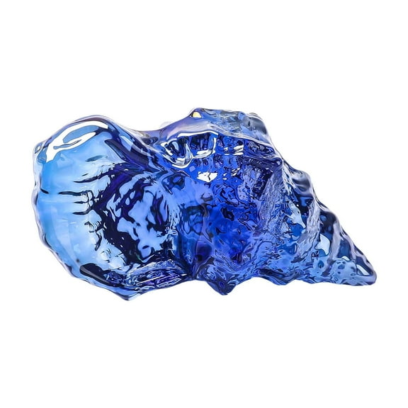 Glass Conch Figurines, Hand Blown Seashell Art Figurine, Crystal Glass Paperweight, Home Decor Collectible Statue,Blue