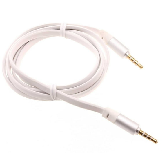 3.5mm Aux Cable For Verve Connect, ZMax 11 - Adapter Car Stereo Aux-in Audio Cord Speaker Jack Wire Flat White for Consumer Cellular Verve Connect, ZMax 11
