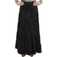 thumbnail image 2 of Women's Button Front Long Ankle Length Tiered Corduroy Maxi Skirt, 2 of 11