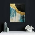 thumbnail image 5 of JEUXUS Abstract Blue Gold Wall Art Framed Modern Simple Pictures Canvas Wall Art Decor Wall Art Canvas Paintings Bedroom Living Room Prints Modern Artwork for Kitchen Office Bathroom  12x16 in, 5 of 5