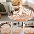 thumbnail image 5 of Round Rugs 3Ft, Boho Abstract Sun Round Area Rug Washable Indoor Throw Carpet, Modern Beige Sun Light Lines Small Non Slip Circle Rug for Bedroom Living Room Home Decor Aesthetic, 5 of 8