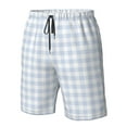 thumbnail image 5 of Naloa Blue Checkboard Men's Beach Shorts, Surfing shorts, Swim trunks, Quick Dry Swim Trunks for Surfing Beach Fun - Large, 5 of 9