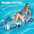thumbnail image 3 of Inflatable Float Raft Water Lounger Thick Pool Float Lounge Inflatable Recliner Raft with Drink Holder and Backrest Soft Swimming Pool Floating Chair for Adults, 3 of 8