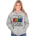 thumbnail image 4 of Worlds Gayest Sister Sibling Pride Zip Hoodie Sweatshirt Women Brisco Brands S, 4 of 6