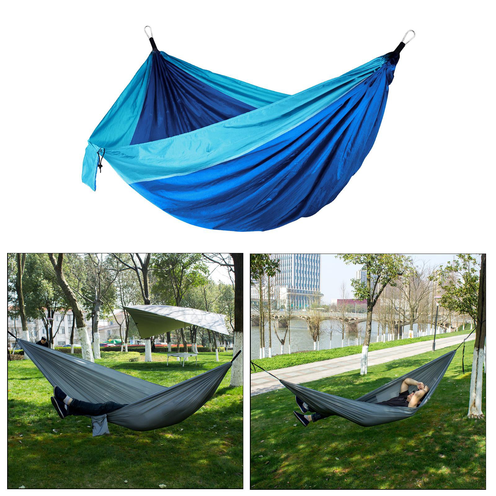2 Person Double Camping Hammock Swing Hanging Bed Chair for Patio Travel Garden 