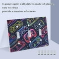 thumbnail image 4 of Neon Gaming Joystick Light Switch Plate Covers 2 Gang Wall Plate Plastics Outlet Covers for Kitchen Home Office Decor, 4 of 8