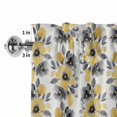 thumbnail image 5 of Kitchen Valances for Window, Watercolor Yellow Black Flower Floral Light Filtering Rod Pocket Valance Curtain, Spring Botantical Short Curtains Window Topper for Bedroom Bathroom Living Room 54x18in, 5 of 9