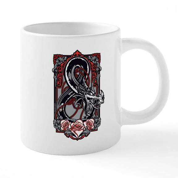 CafePress - Dungeons And Dragons Floral - 20 Oz White Ceramic Mega Mug