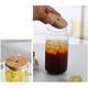thumbnail image 4 of Vasos de vidrio para té de burbujas, botella de boca ancha transparente con tapas de bambú y pajitas para viaje 470ml, 4 of 9