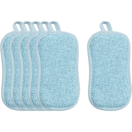 Kitchen Cleaning Double Sided Dishcloth Thickened Dishwashing Sponge Scouring Pad Decontamination Dishcloth Cleaning Cloth Dishwashing Cloth Laundry Dryer Sheets Flower (B, One Size)