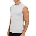 thumbnail image 4 of MSemis Men's Sleeveless T-Shirt Basic Turtleneck Slim Fit Undershirt Pullover Tops White 3XL, 4 of 6