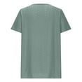 thumbnail image 5 of Jalioing Summer V Neck Tops Women's Eyelet Short Sleeve Tunic Blouses Trendy Casual Work Shirts Clothes, 5 of 7