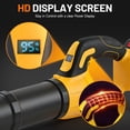 thumbnail image 6 of BAOKALER Cordless Leaf Blower, 580CFM/180MPH, 2 Speed Mode with 3 x 2.0Ah Batteries for Lawn Care & Blowing Leaves, Yellow, 6 of 11
