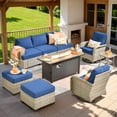 thumbnail image 3 of Ovios 54 Inch Propane Fire Pit CSA-Listed Outdoor Fire Pit Table, 50,000 BTU Steel Gas Fire Pits for Outside with Lid and Lava Rock on Patio Deck Garden Backyard, 3 of 6