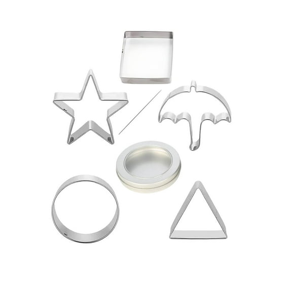 Korean Sugar Candy Making Tools Biscuits Mold with Tin Case Needle Sugar Game Kit Stainless Steel Candy Making Kits Umbrella Triangle Star Round Baking Cake Molds for Sugar Game