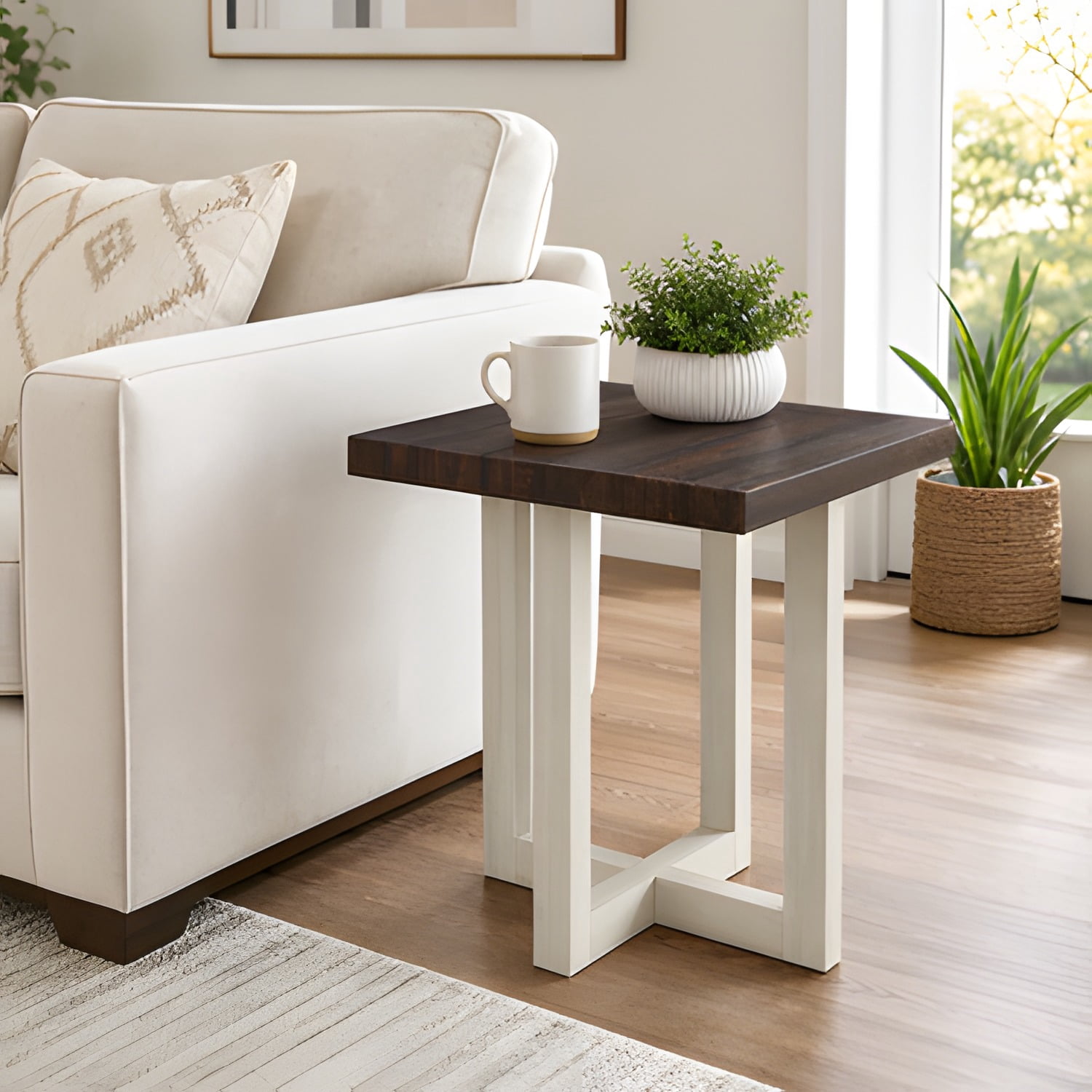 End Table, Walnut White